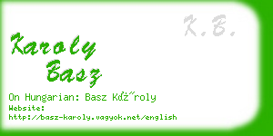 karoly basz business card